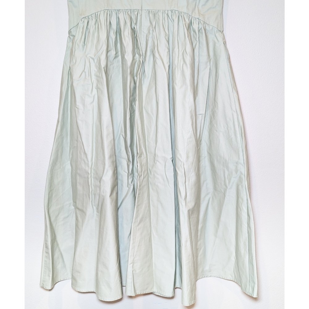 NEW Reiss Liza 100% Cotton Corset Midi Dress in Sage - Picture 10 of 15